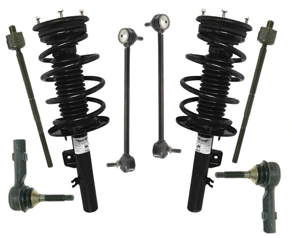 Front Coil Spring Strut Mount Sway Bar Links Tie Rods Kit For 09 Ford Taurus X