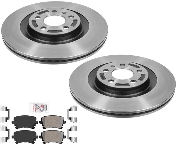 High Carbon Rear Vented Disc Brake Rotors & Brake Pads For Audi S4 2010-2016