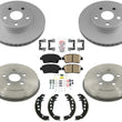Front Coated Brake Rotors Pads Rear Drums Brake Shoes Springs For Prius 2004-08