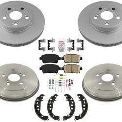 Front Coated Brake Rotors Pads Rear Drums Brake Shoes Springs For Prius 2004-08