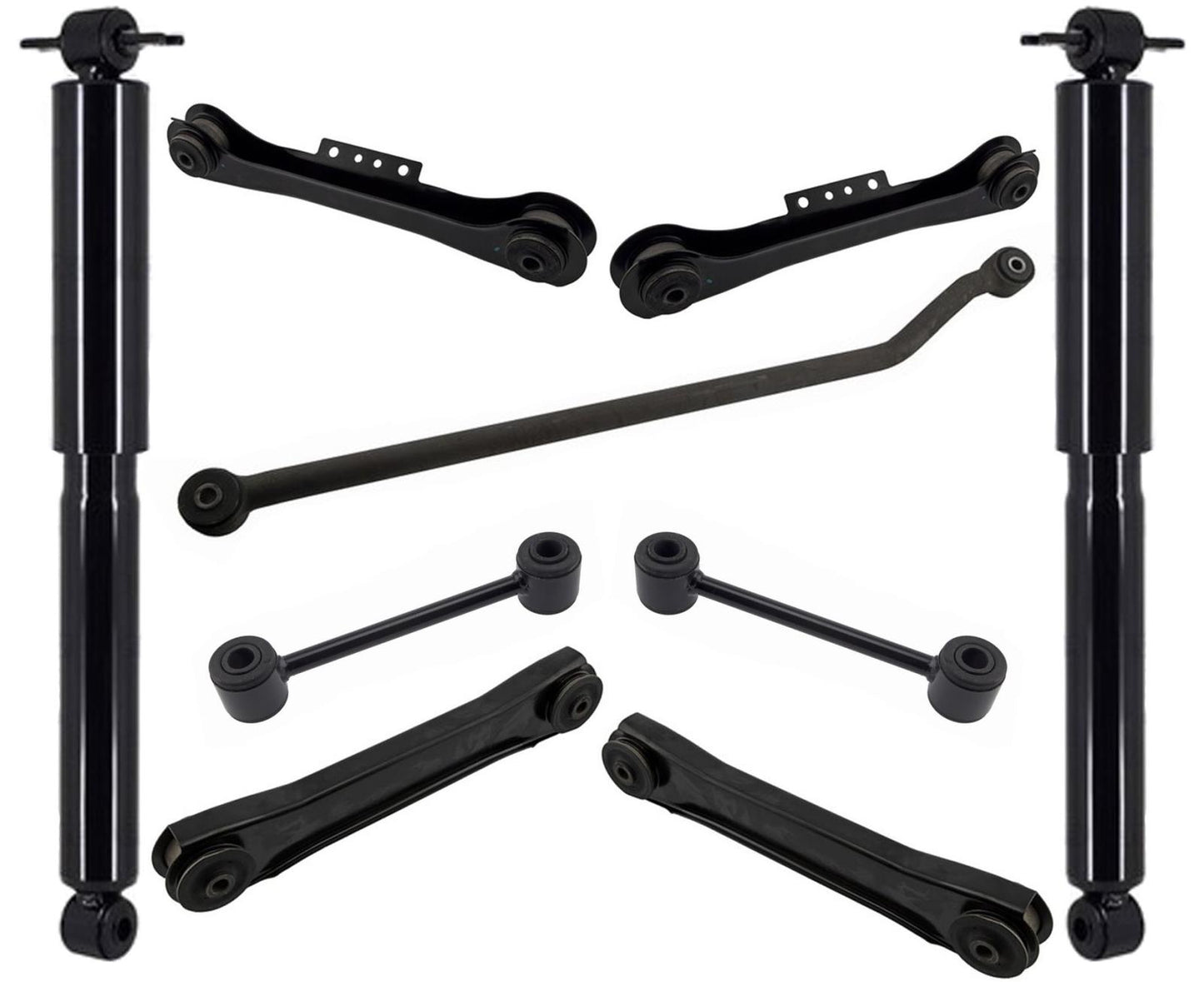 Rear Control Arms Sway Bar Links Trac Bar & Shocks For Jeep Wrangler 1997-2006