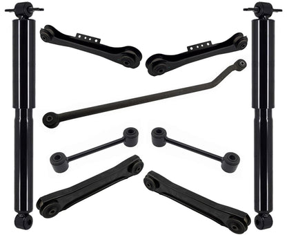 Rear Control Arms Sway Bar Links Trac Bar & Shocks For Jeep Wrangler 1997-2006