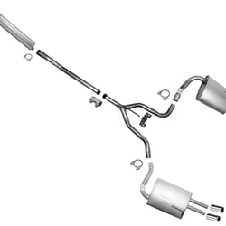 Sistema de escape de silenciadores duales con resonador de tubo de extensión para Nissan Maxima 04-2008
