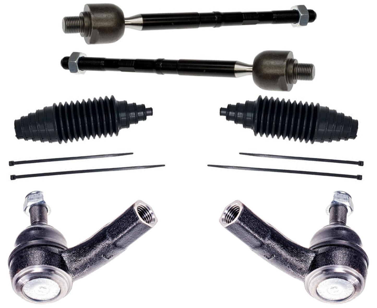 Front Inner & Outer Tie Rods & Universal Boots For Chevrolet Spark 2016-2022