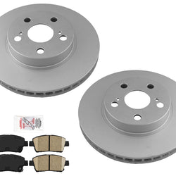 Front Coated Brake Rotors & Ceramic Pads For Toyota Prius 2004-2009