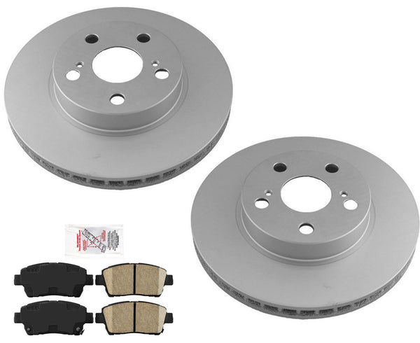 Front Coated Brake Rotors & Ceramic Pads For Toyota Prius 2004-2009