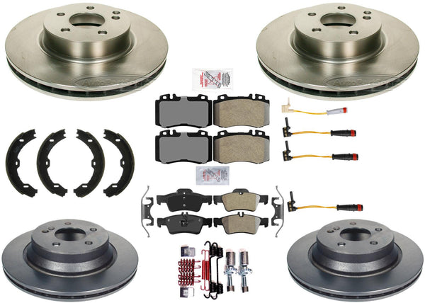 F&R Disc Brake Rotors & Pads for Mercedes Benz E500 2003-2006 Rear Wheel Drive