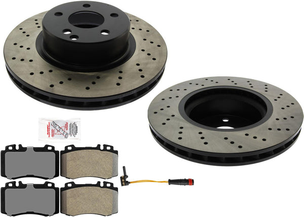 Frt Carbon Disc Brake Rotors Pads for Mercedes Benz S430 03-06 Rear Wheel Drive