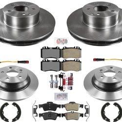 F&R Carbon Brake Rotors & Pads For Mercedes Benz S430 03-06 Rear Wheel Drive