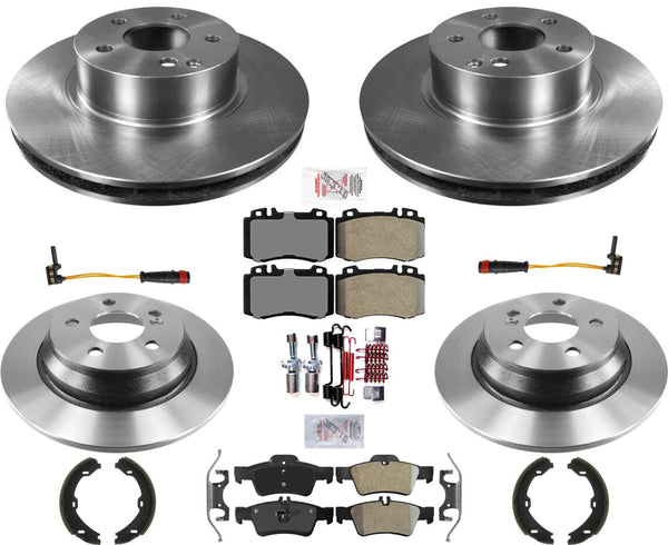F&R Carbon Brake Rotors & Pads For Mercedes Benz S430 03-06 Rear Wheel Drive