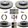 F&R Carbon Disc Brake Rotors Pads For Mercedes Benz C55AMG 05-07 345MM 4 Piston