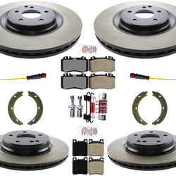 F&R Carbon Disc Brake Rotors Pads For Mercedes Benz C55AMG 05-07 345MM 4 Piston