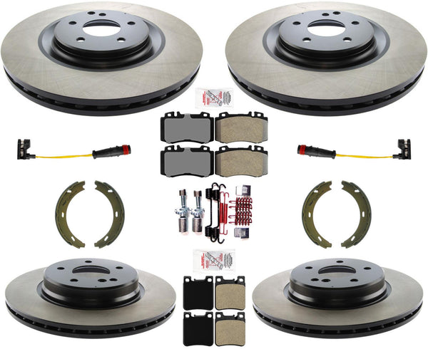 F&R Carbon Disc Brake Rotors Pads For Mercedes Benz C55AMG 05-07 345MM 4 Piston