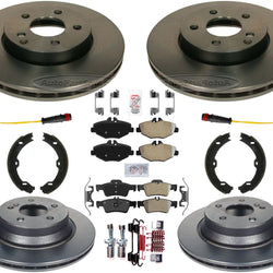 Carbon Disc Brake Rotors Pads For Mercedes Benz Base E350 2006 W/ Rear Vented