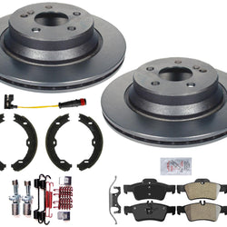 Rear Carbon Brake Rotors & Pads For Mercedes Benz E350 2006 with Rear Vented