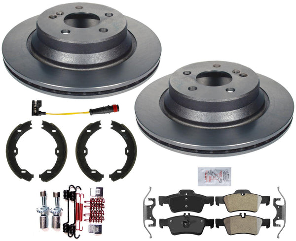 Rear Carbon Brake Rotors & Pads For Mercedes Benz E350 2006 with Rear Vented