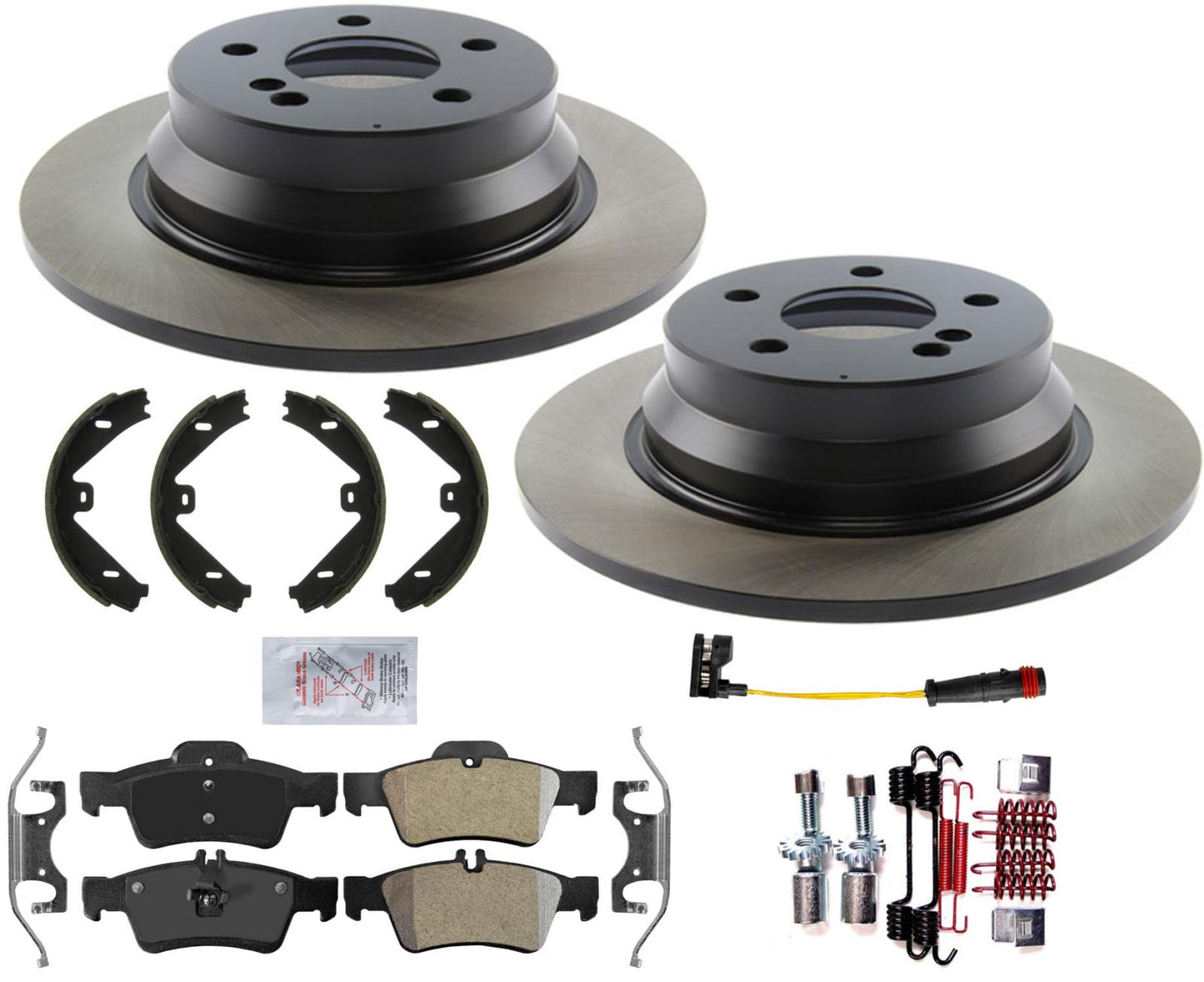 Pastillas de rotores de disco de freno con alto contenido de carbono para Mercedes Benz E250 11-17 sin paquete deportivo