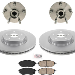 Rodamientos de cubo de rueda delantera, rotores y almohadillas recubiertos para Subaru B9 Tribeca 2006-2014