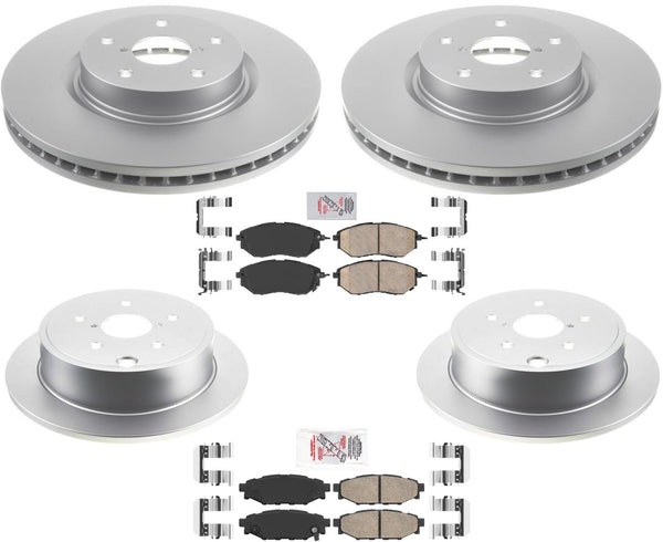 Front & Rear Coated Brake Rotors & Ceramic Pads For Subaru WRX 2015-2021