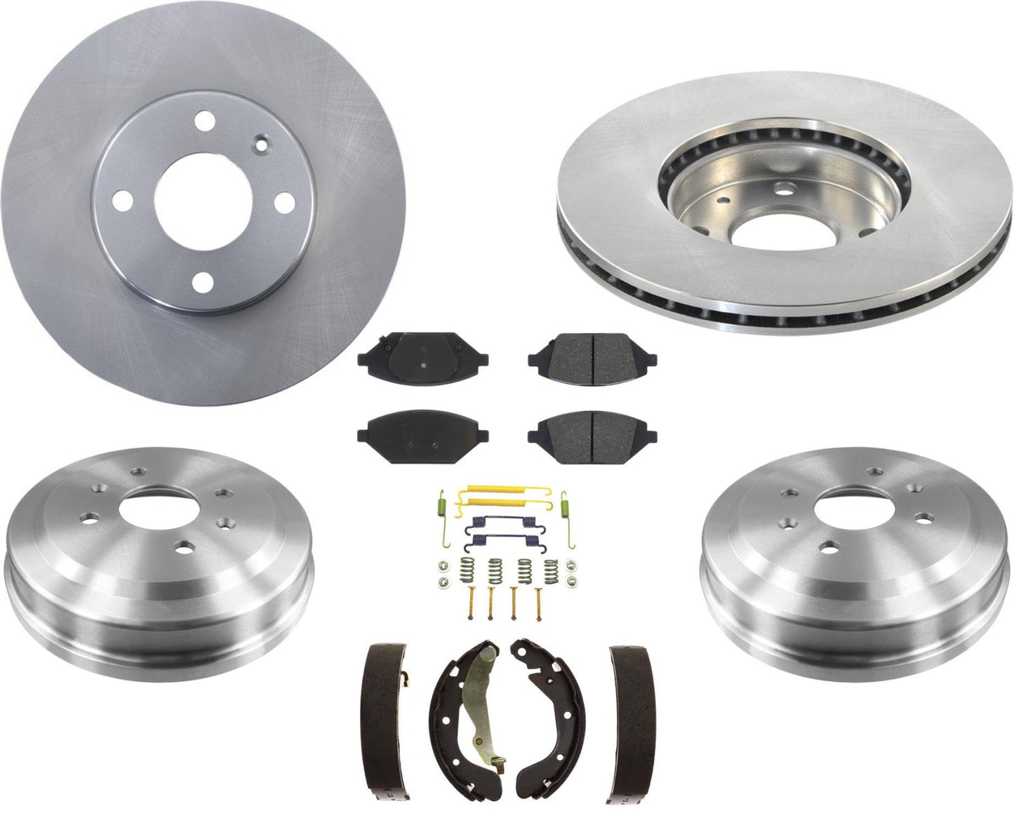 Rotores delanteros, almohadillas y zapatos de tambor trasero para motor Chevrolet Spark 1.4L 2016-2022