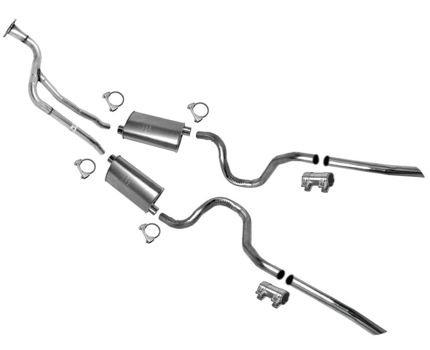 Dual Exhaust Muffler System for 1984 1985 1986 1988 Chevrolet Monte Carlo SS 5.0 - Photo 1