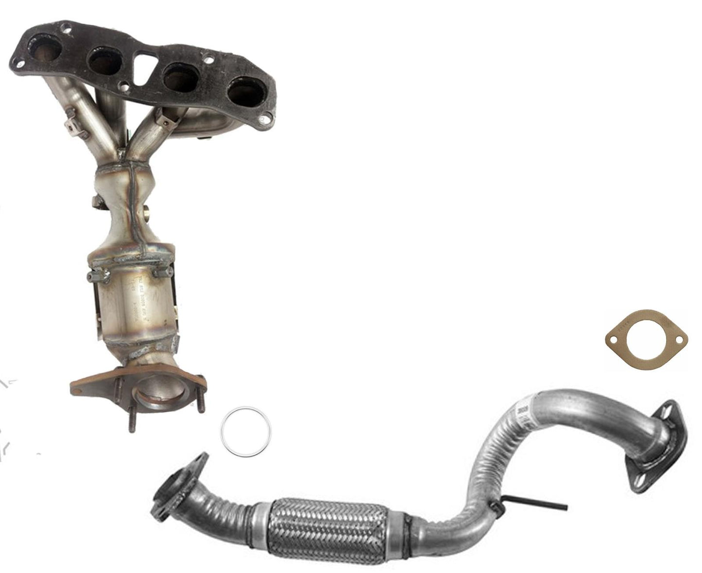 Convertidor de colector delantero y tubo flexible para Nissan Rogue 08-13 con tracción total