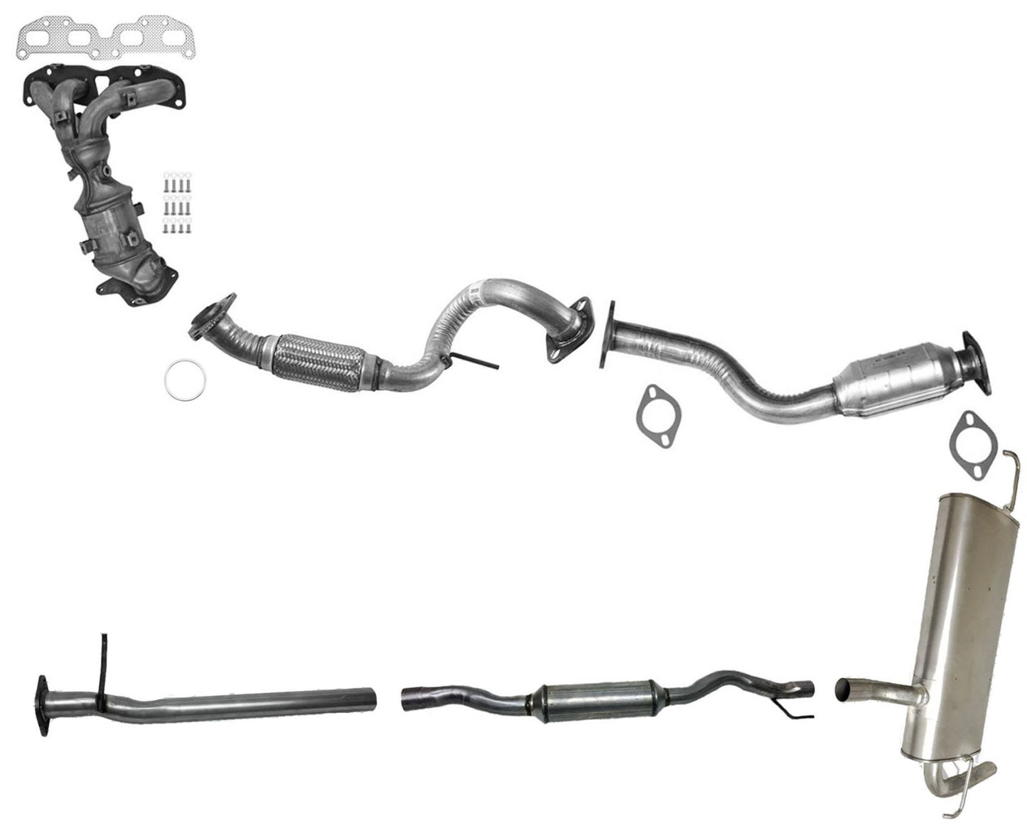 Full Exhaust System For 08-13 Rogue CALIFORNIA EMISSIONS ALL WHEEL DRIVE ONLY