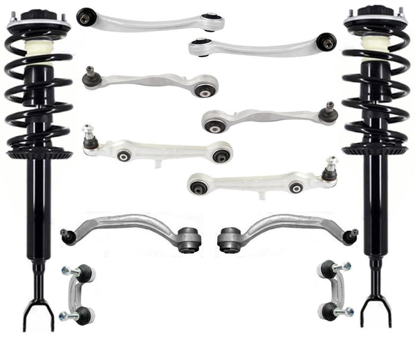 Front Complete Struts Upper Lower Control Arms & Links For A4 Quattro 1996-2001