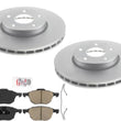 Improved Performance Coated Brake Rotors Ceramic Pads for Ford Focus 2012-2018