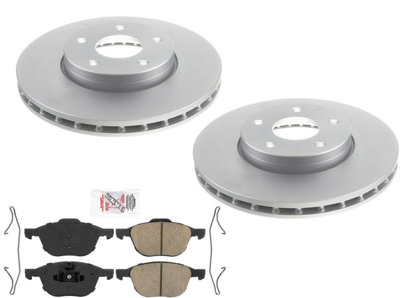 Improved Performance Coated Brake Rotors Ceramic Pads for Ford Focus 2012-2018
