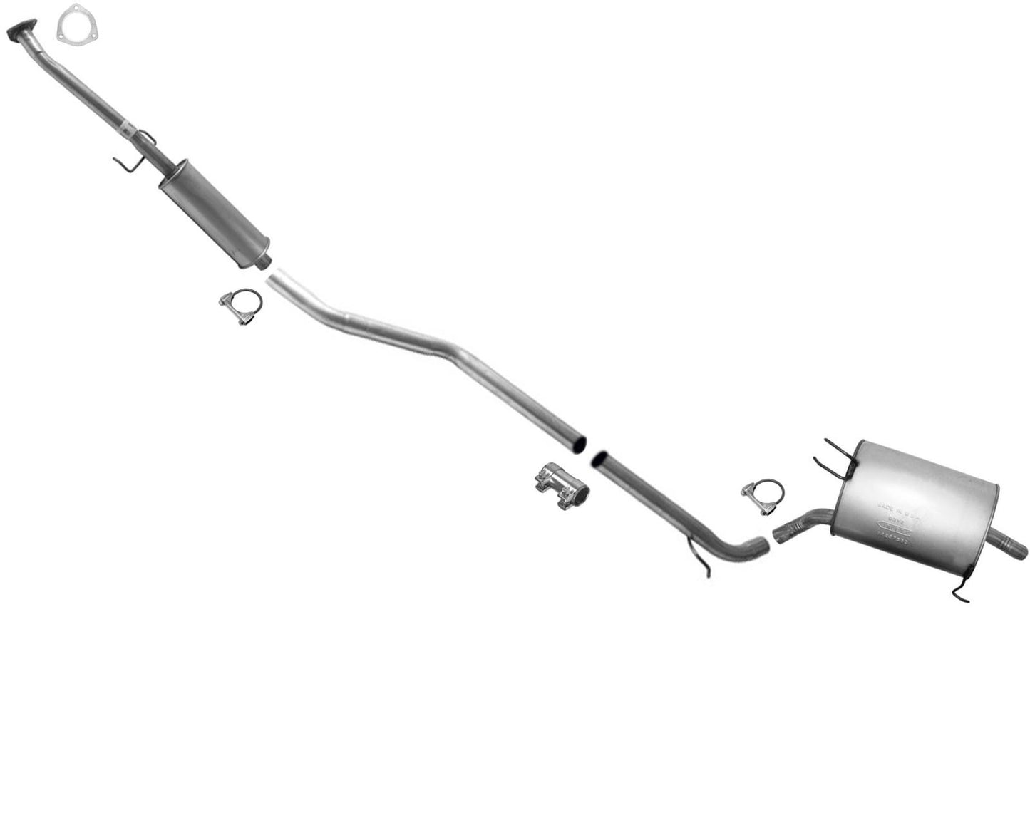 Front Resonator Extension Pipe & Muffler For Honda Accord 2.4L 2008 09 2012 4Dr