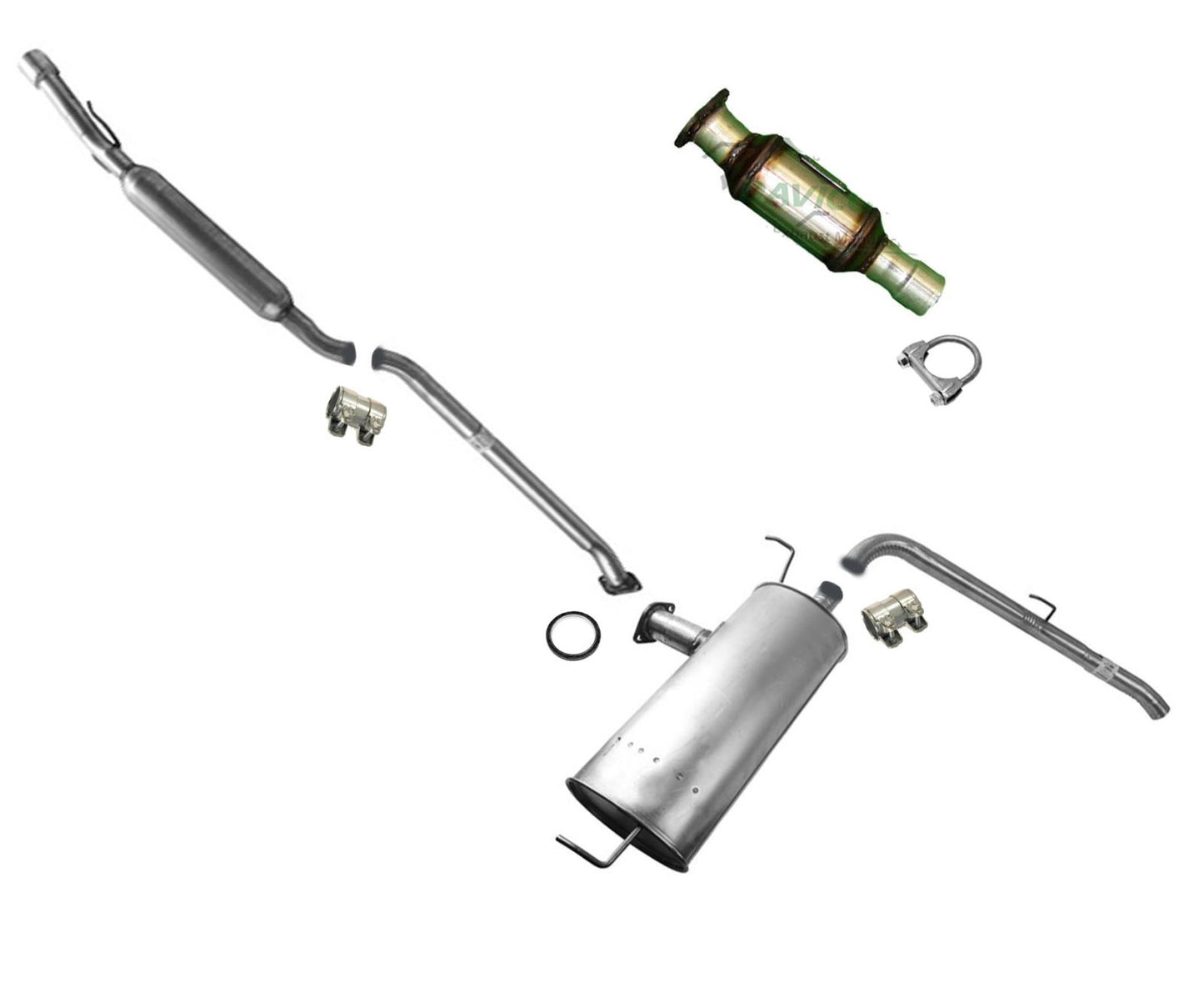 Rear Converter Resonator Muffler for Toyota Sienna 3.5L 07-10 Front Wheel Drive