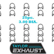 3" U-Bolt Exhaust Clamp Heavy Duty BOX of 25 Saddle Style 35794 m300 33300
