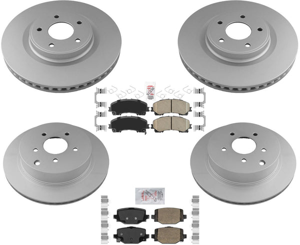 Front & Rear Disc Brake Rotors Ceramic Brake Pads for 2019-2022 Infiniti QX50