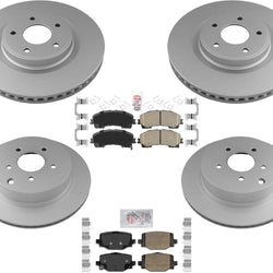 Front & Rear Disc Brake Rotors Ceramic Brake Pads for 2019-2022 Infiniti QX50