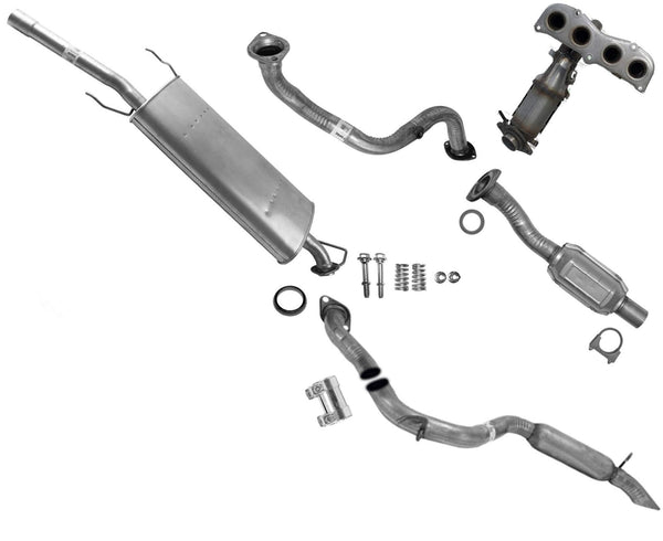 Front & Rear Converters Full Exhaust System For 06-08 Toyota Rav4 2.4L