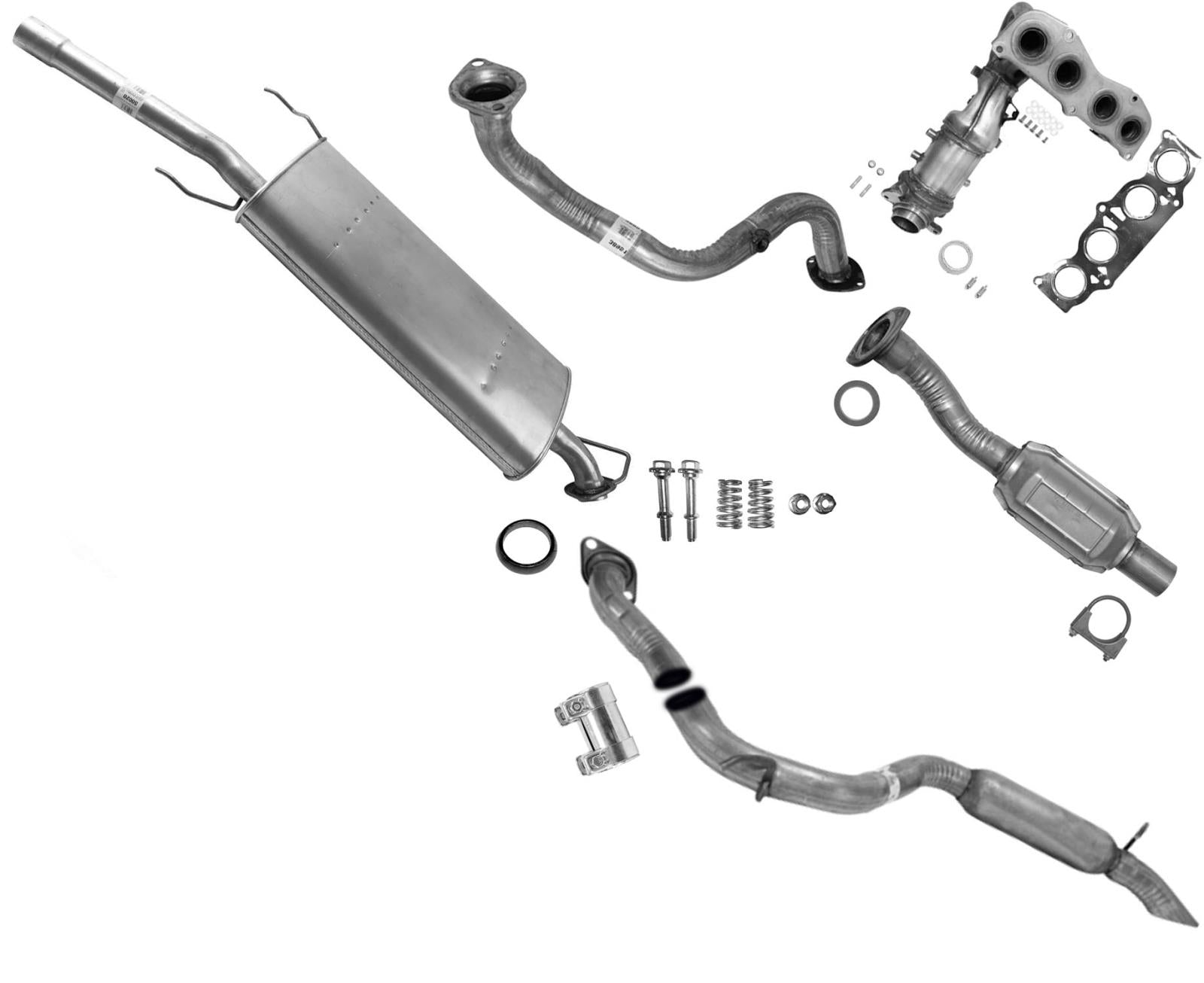 Front & Rear Converters Muffler Exhaust System For Toyota Rav4 2.5L 2009-2012