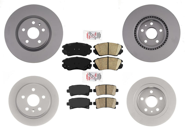 For 11-17 Regal With Front 296MM 11 5/8" Disc Brake Rotor Ceramic Pads 6pc