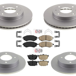 Front & Rear Coated Brake Rotors & Ceramic Pads for Hyundai Elantra 1999-2004
