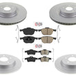 Improved Performance Coated Brake Rotors Ceramic Pads for Ford Focus 2012-2018