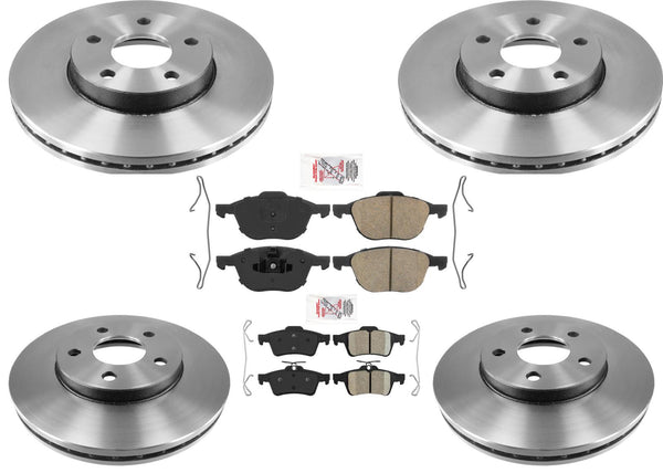 Front & Rear Performance Carbon Brake Rotors Ceramic Pads for Ford Focus 12-2018