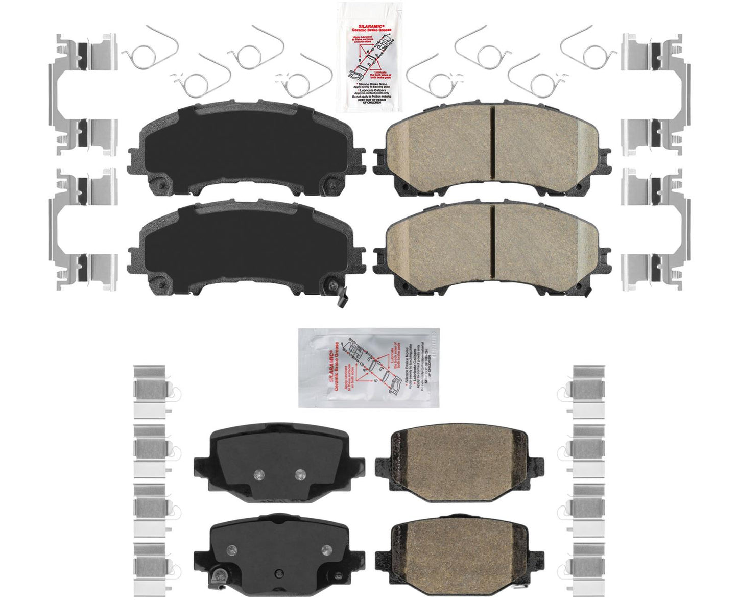 Front & Rear Ceramic Disc Brake Pads Hardware For Infiniti QX50 QX55 2019-2023
