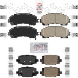 Front & Rear Ceramic Disc Brake Pads Hardware For Infiniti QX50 QX55 2019-2023
