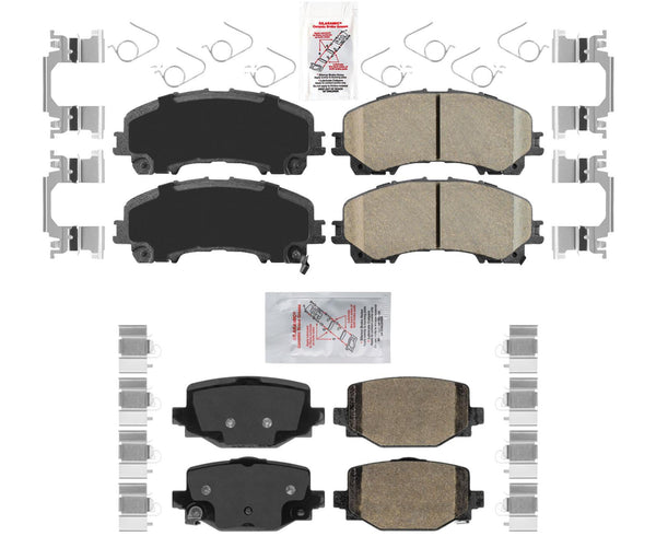Front & Rear Ceramic Disc Brake Pads Hardware For Infiniti QX50 QX55 2019-2023