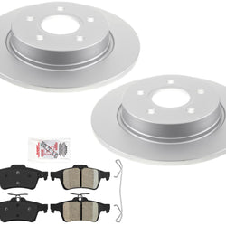 Improved Performance Coated Brake Rotors Ceramic Pads for Ford Focus 2012-2018