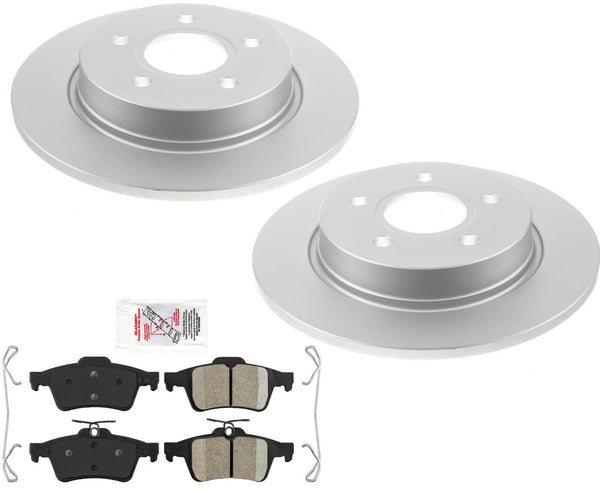 Improved Performance Coated Brake Rotors Ceramic Pads for Ford Focus 2012-2018