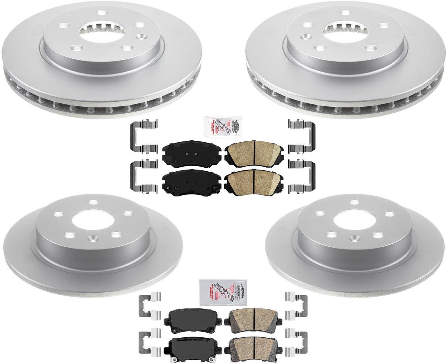 AmeriPro Rotor de freno recubierto GEO y pastillas de cerámica para Buick Regal 11-17 W/296 MM