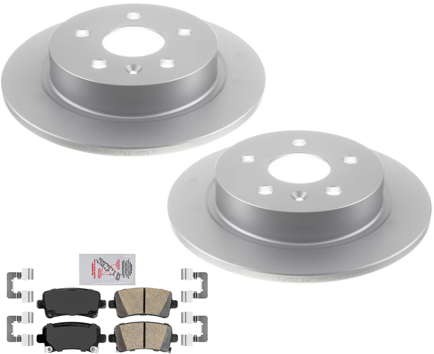 AmeriPro Rotor de freno trasero recubierto y pastillas de cerámica para Buick Regal 11-17 W/292 MM