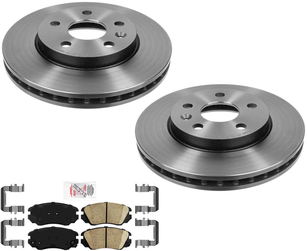 Perfrmance Carbon Front Brake Rotor Ceramic Pads For Buick Regal 11-17 W/ 296MM