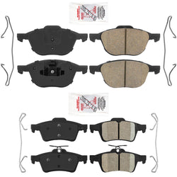 Front and Rear AmeriPro Premium Ceramic Pads Hardware for Ford Focus 12-2018